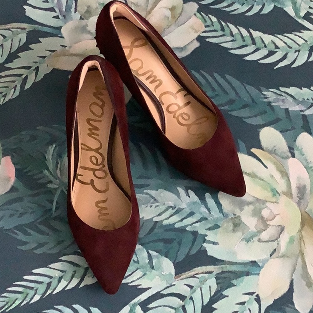 Sam Edelman Burgundy Suede Heels